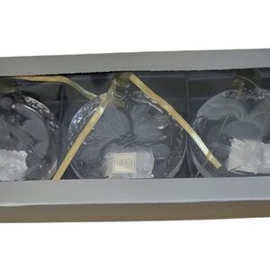 Mikasa Clear and Gold Holiday Ornaments